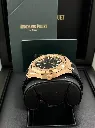ZF FACTORY  ROYAL OAK BLACK ROSE GOLD BLACK LEATHER STRAP CROWN SIDE PIC.webp